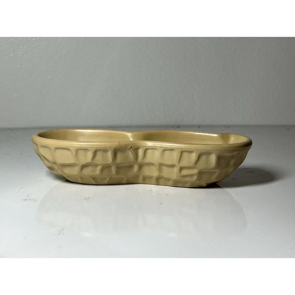 AVON Mr.Peanut Nutty Soap Dish Nut Shell Shaped Bowl Brown Tan 6.5